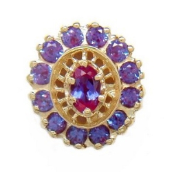 N364 14K RD/ CREATED ALEXANDRITE SLIDE 